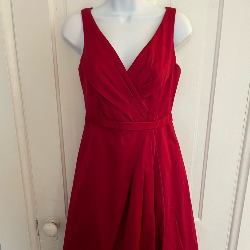 Red tea length dress